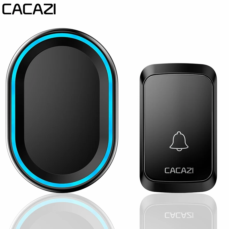 

CACAZI Home Wireless Intelligent Doorbell LED Night light 300M Remote Waterproof Cordless Call bell 58 Chimes US EU UK Plug