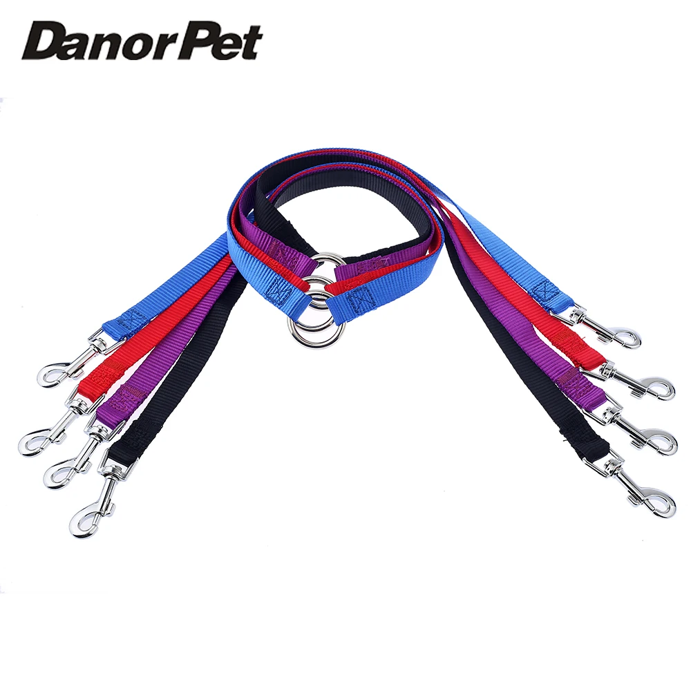 Nylon Double Dual Two Pet Dogs Leash Traning Harness Multiple 1 Lead 2 Way Coupler Walk Chain