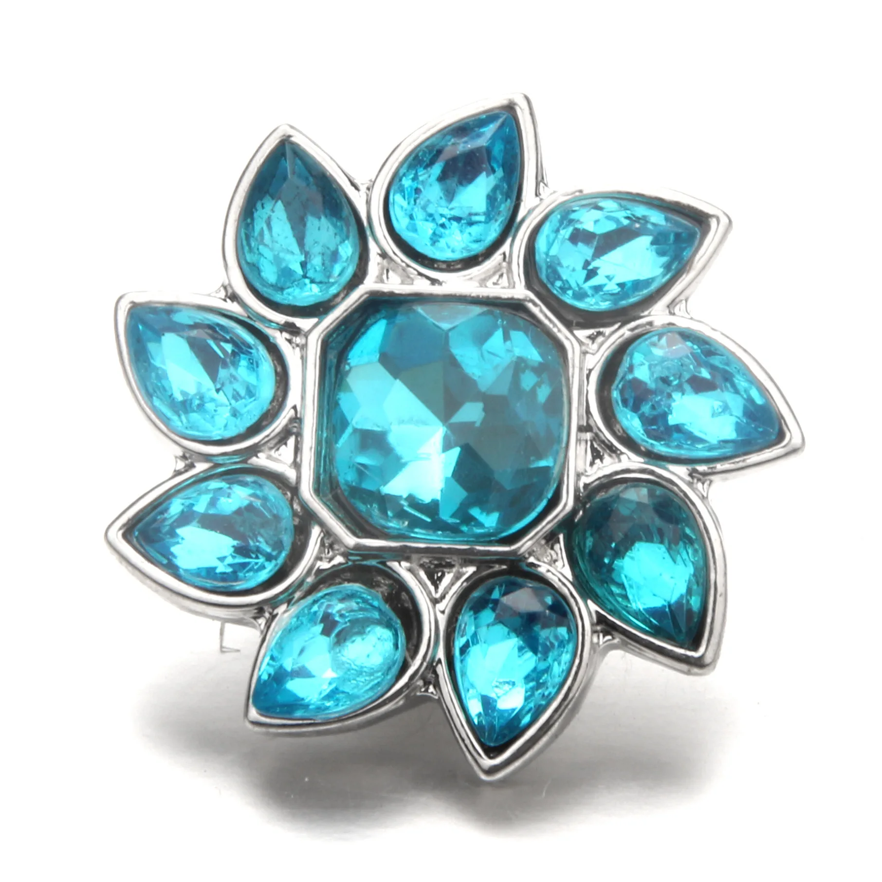 PAPAPRESS Wholesale 10pcs/lot Sunflower Snap Button Rhinestone Jewelry