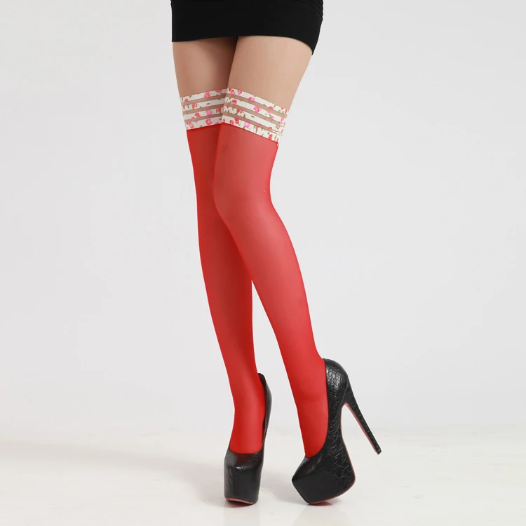 Red Black Fishnet Medias Women Girls Lady Thigh High Stockings Sexy Stockings Small Floral Lace Mesh Thigh Sexy Lingerie 457 - Цвет: 2047 red