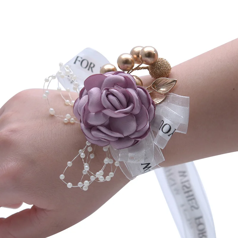 Wedding Corsage Hand Hand Corsage Flowers Flower Bracelet For Bridesmaids Wrist Corsages Accessories Wedding Hands Corsage