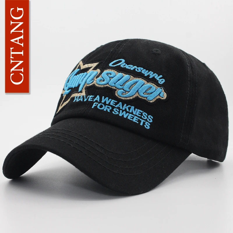 

CNTANG 2018 Brand 100%Cotton Women Baseball Cap Embroidery Fashion Caps Hip hop Snapback Summer Casual Hat For Men Unisex Gorras