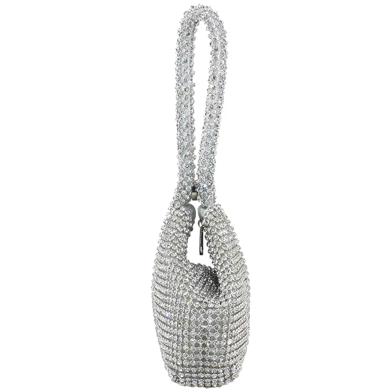 Womens Fashion Full drill triangle Evening Bags Silver Womens Fashion Full drill triangle Evening Bags Silver