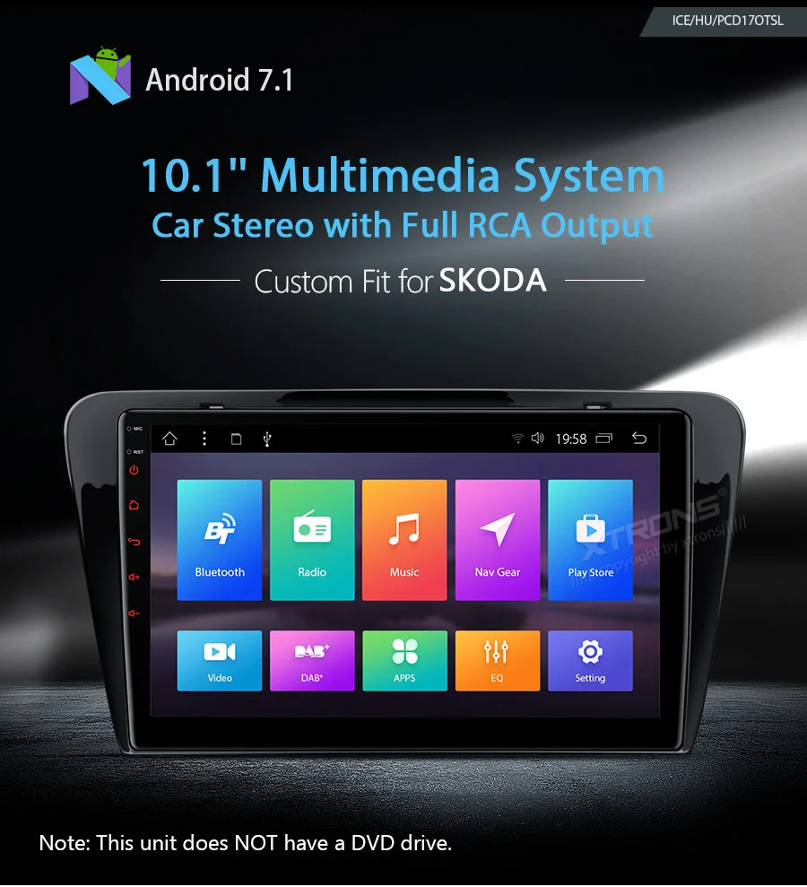 Best 10.1" Android 7.1 Car Stereo Radio Player Auto Multimedia System RCA GPS WIFI OBD DAB No DVD for SKODA Octavia 2014 2015 2016 0