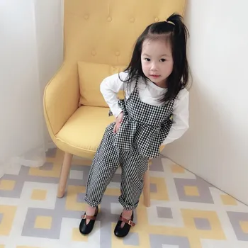 

New Brief Fashion Plaid Long Sleeve Girls Clothes Casual Cute Active Soft Kids Clothes Korean Style Cotton Children Clothing
