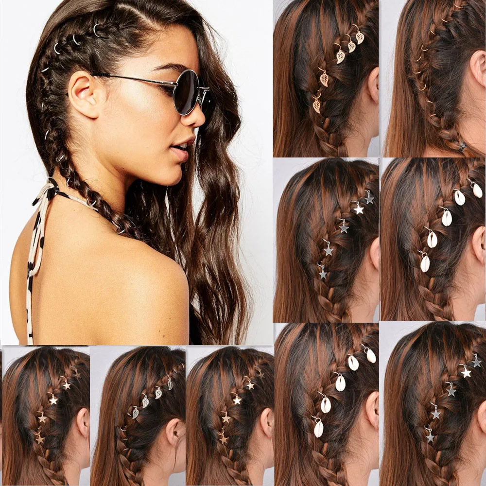 

20Pcs Women Personality Braid Gold Silver Ring Hair Clip Pin Accessory DIY Unique design with high quality #654