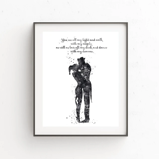 Joker Harley Quinn Quote Canvas Art Print and Poster 2