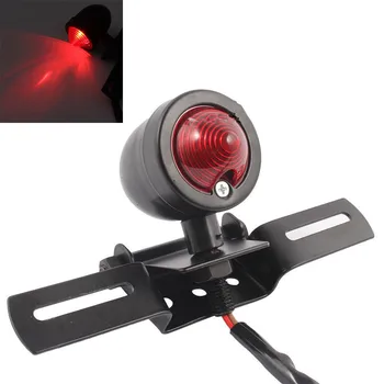 

12V Universal Motorcycle Brake Stop Plate Mount Red Rear Tail Light Cruiser Chopper Cafe Racer Scooter Offroad