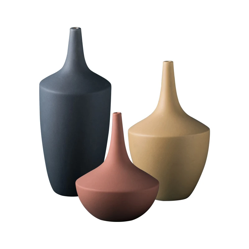 Скандинавские однотонные маленькие рот вазы декоративные для дома аксессуары современная керамическая ваза жардиньерка настольная декоративная бутылка банка