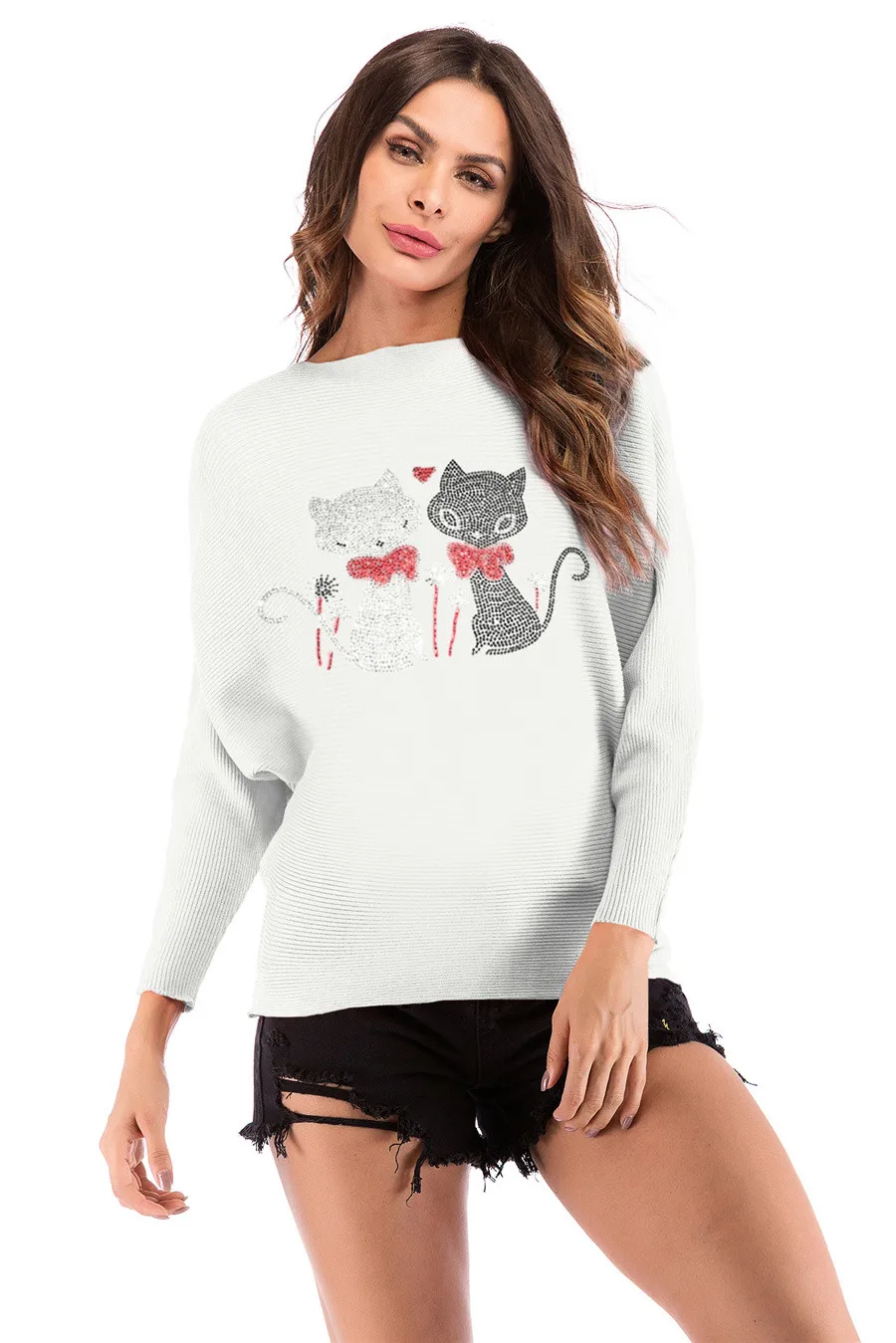 Gladiolus 2018 Autumn Winter Sweater Women Long Sleeve Rhinestone Pattern Slim Knitted Christmas Sweater Women Jumpers Pullover (37)