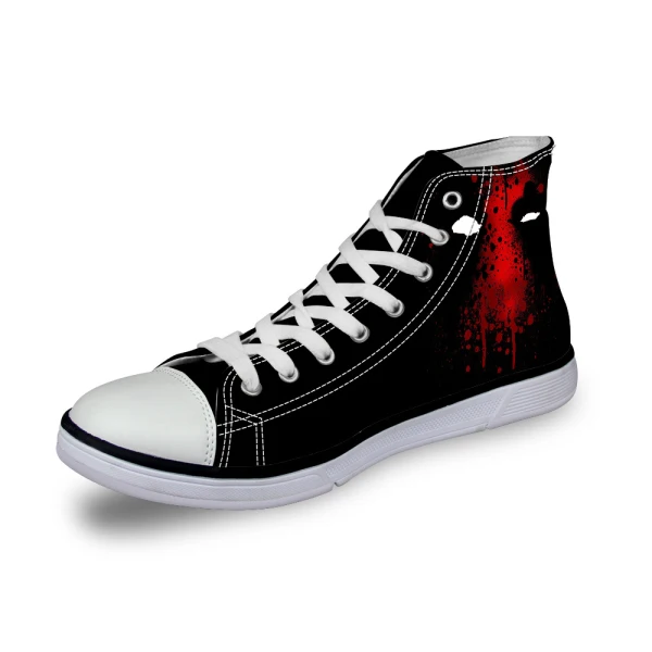 Обувь для скейтбординга для Для мужчин с высоким берцем стильные сапоги для прогулок; Забавный Харли Квинн и Джокер с принтом Туфли на плоской подошве крутые мужские тканевые туфли - Цвет: D1365AK