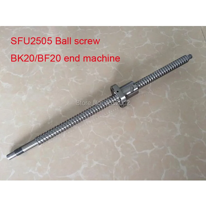 

BallScrew SFU2505 1100 1200 1500 mm ball screw C7 with 2505 flange single ball nut BK/BF20 end machined for cnc Parts