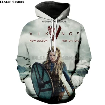 

PLstar Cosmos Hot Hoodies Sweatshirts 3d print Vikings Summer Loose Thin Hoodies fashion cool men/women Pullovers Tops free ship
