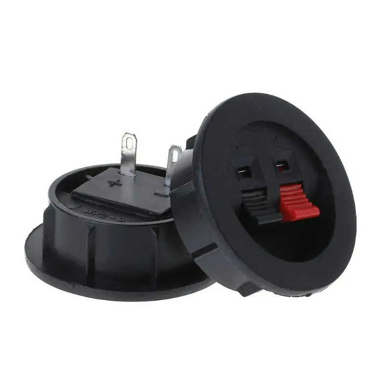 

2PCS Speaker Terminal Board Plate Round 2 Way Spring Clip Binding Spring Post Cup Push Type