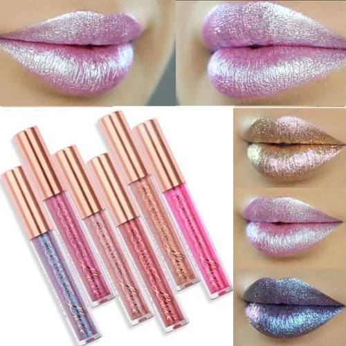 FOCALLURE Matte Lip Makeup Long Lasting Pigment Gold Metallic Lipgloss