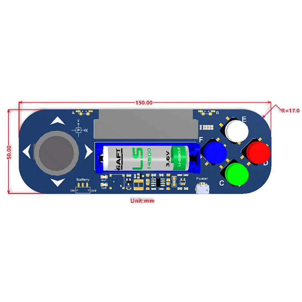 Модуль Waveshare Gamepad для micro: бит, джойстик и кнопки воспроизводят музыку, питание от аккумулятора, также заряжает аккумулятор