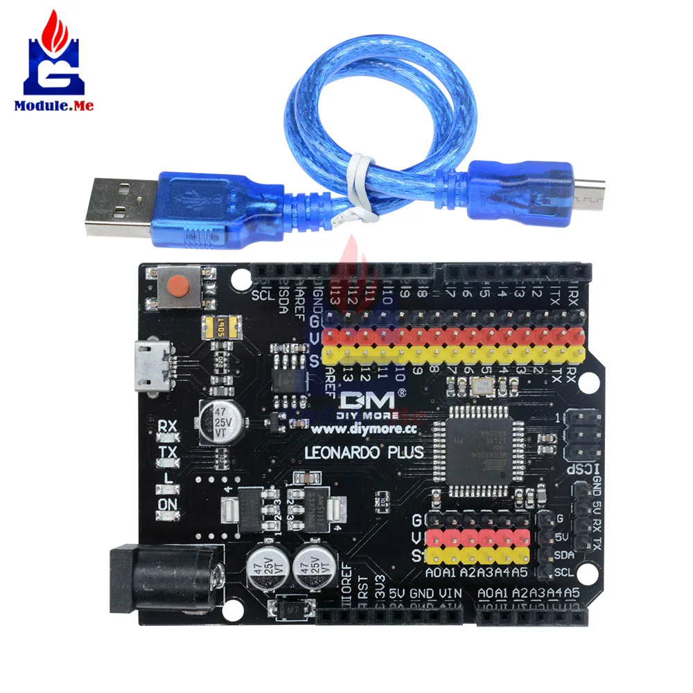 Leonardo R3 Plus mcroконтроллер макетная плата ввода/вывода Щит Модуль ATmega32U4 Pro Micro 5 в SPI IIC для Arduino Micro USB кабель