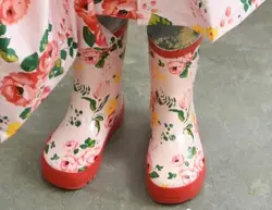 Детская Водонепроницаемый Нескользящие модные резиновые сапоги детей slip-on резиновая унисекс до середины икры Туфли без каблуков