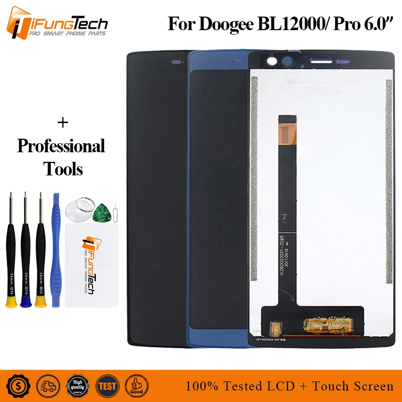 

For 6.0" Doogee BL12000 LCD Display Touch Screen Digitizer Assembly bL 12000 Doogee BL12000 Pro LCD Black/Blue Replacement Parts