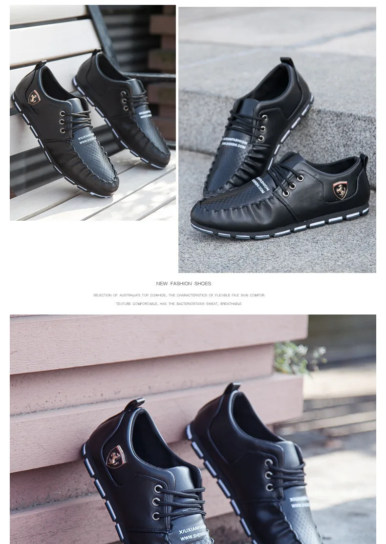 New 2017 Luxury Brand Men Shoes Casual Leisure Shoes Leather Shoes Breathable For Male Footear Loafers Men's Flats12