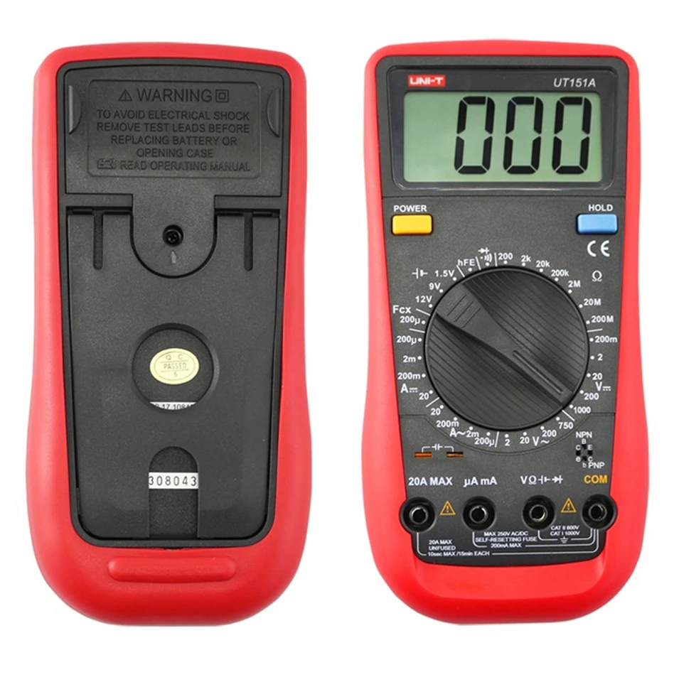 

2017 New UNI-T UT151A UT-151A Handheld/Palm-Size LCD Precision Digital Multimeters AC DC Volt Amp Ohm Hz Capacitance Tester
