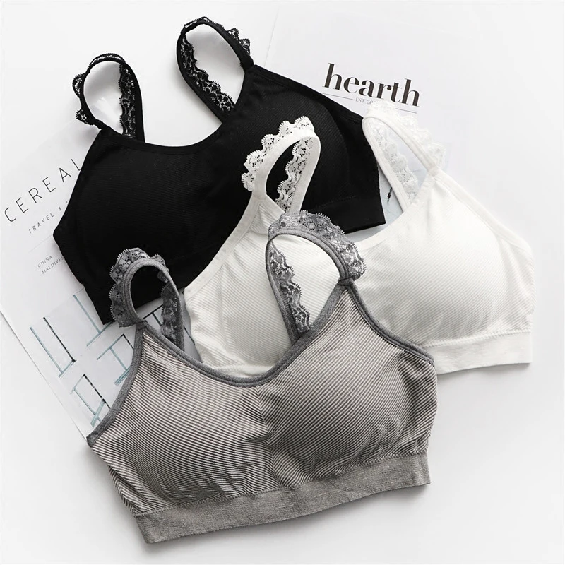 

AfroditaUme Women Crop Top Lace Strappy Bra Fitness Stretch Women's Workout Bras