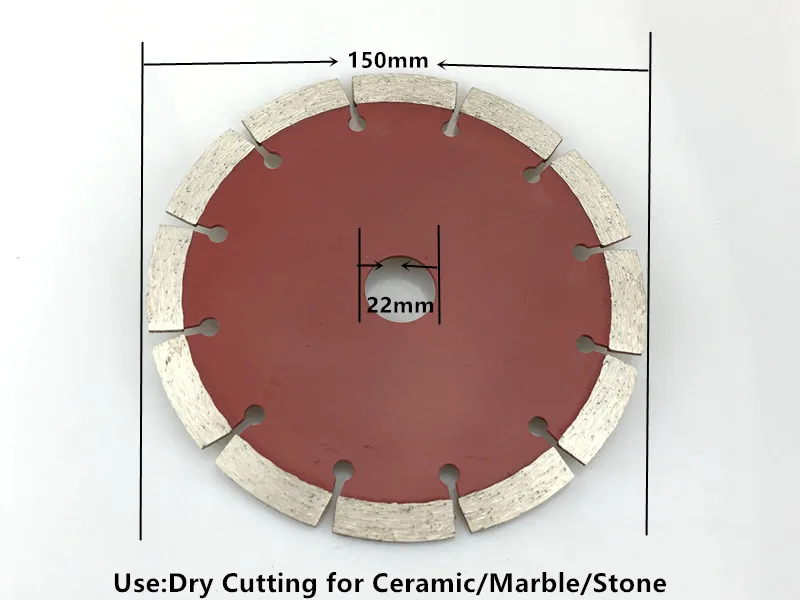 Jrealmer пайка 1 шт. алмазный пильный диск Алмазная керамическая плитка диск для резки мрамора пильный диск - Наружный диаметр: 150mm Red Dry