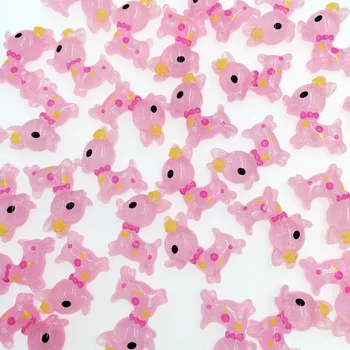 

50 Pieces Resin Flatback Flat Back Cabochon Kawaii Pink Deer DIY Craft Decoration For Hair Bow Scrapbooking Accessories 20*25mm