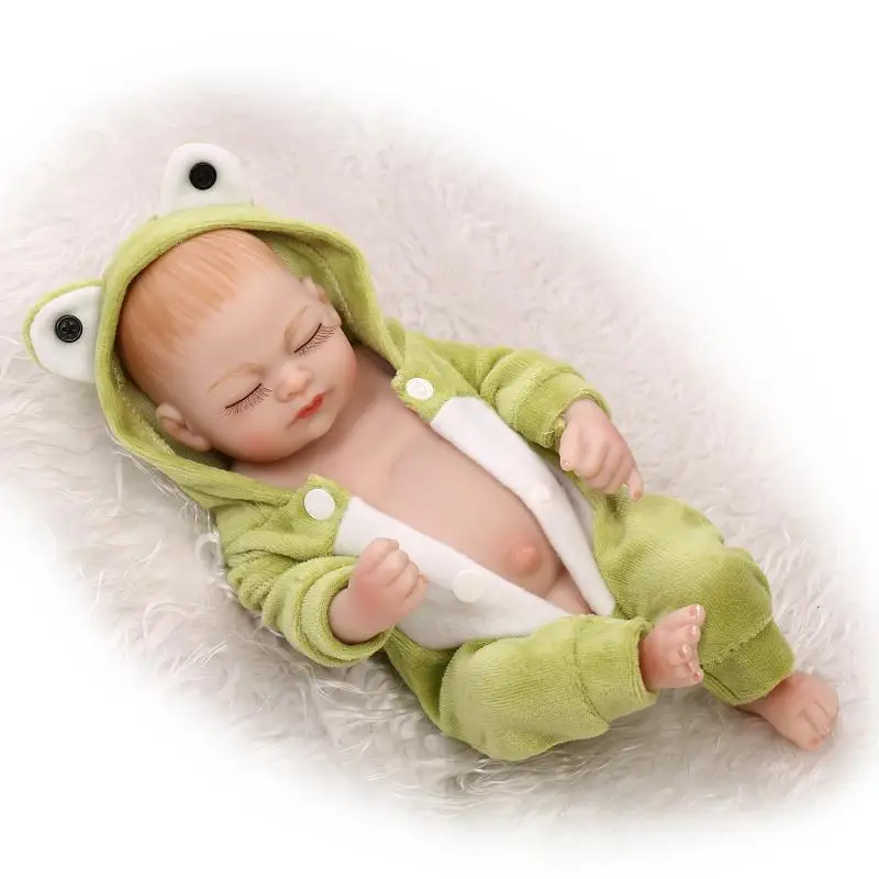 

10 Inch Hot Full Vinyl Doll Reborn Newborn Soft Silicone Vinyl Real Touch Small Mini Cute Doll for Girls Kids Children Gift
