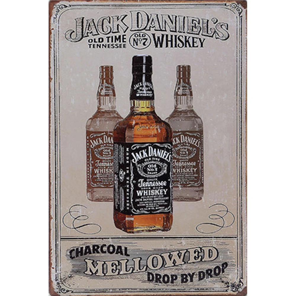 

Whiskey Vintage Tin Sign Bar Pub Home Wall Decor Retro Metal Art Beer Coffee Poster Plate