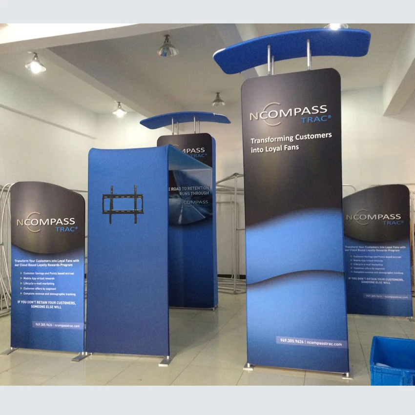 20ft Protable Trade Show Booth Kit Pop Up Display Exhibition With Tv Bracket Podium Lights Flags Banners Accessories Aliexpress 20ft Protable Trade Show Booth Kit Pop