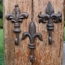 Gancho De pared para decoración del hogar De tamaño pequeño con diseño De flor De Lis Vintage europea
