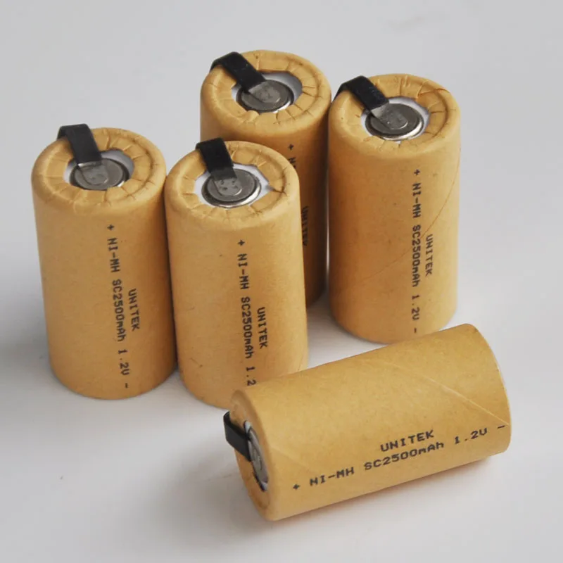 5-10 шт 2500mah 1,2 V SC Ni-MH аккумуляторная батарея Sub C ячейка для электрической дрели шуруповерт makita bosch dewalt hitachi инструменты