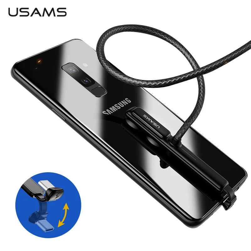 

USAMS Type C Cable 5V-3A/9V-2A 18W Fast Charging USB C Cable Game USB Wire 180 Degree fast charge Data for iPhone Samsung S9 S8