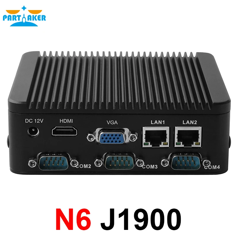 Причастником N6 Nano PC Mini Pc с 4-ядерным процессором intel Celeron J1900 2,0 ГГц 2 * intel i211-AT Lan на борту встроенный 4 ГБ оперативной памяти