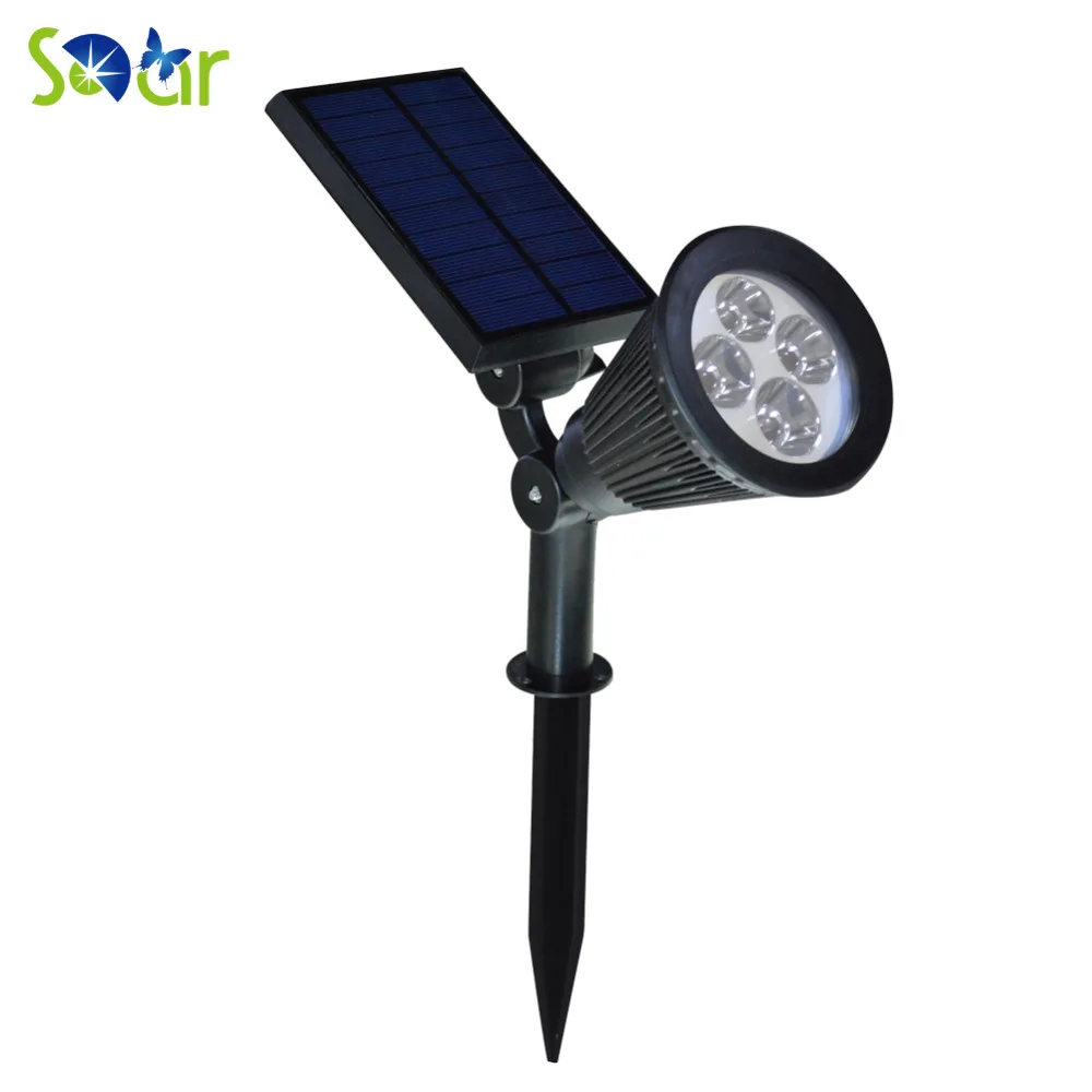 Led Solar Spotlight Outdoor Wall Lights Ground 4 Led Solar Spotlight Outdoor Wall Lights Ground 4 Waterproof Security Lamp 200 Lumens Landscaping