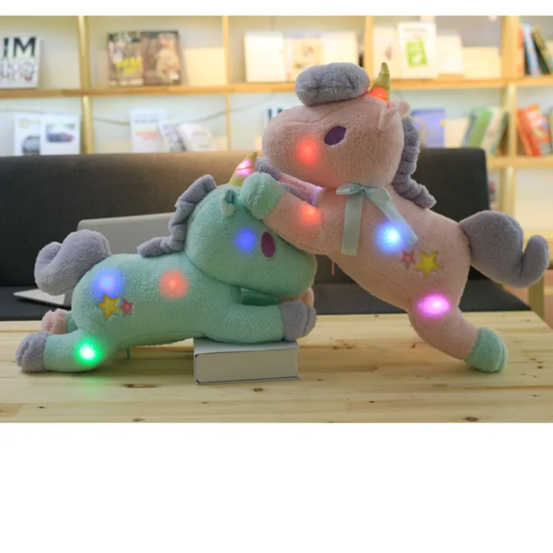 1 шт. 55 см милый светильник, красочный единорог, плюшевая игрушка, укомплектованная светящейся подушкой, украшение для дома, подарок на День святого Валентина для детей