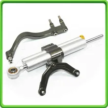 Para MV Agusta F3 675/800 2012 2013 2014 2015 2016 2017 Amortecedor De Direção Estabilizador & Suporte de Montagem Kit de Prata & cor cinza