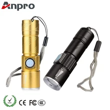 Anpro мини USB светодиодный светильник фонарь уличный походный светильник перезаряжаемый водонепроницаемый масштабируемый светильник 3 режима удобный светильник-вспышка