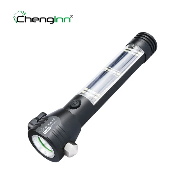 Rechargeable Flashlight Self Defense Solar Led Torch Built In 18650 Rechargeable Flashlight Self Defense Solar Led Torch Built In 18650 Battery For Camping With Bank Flash Lights Torches
