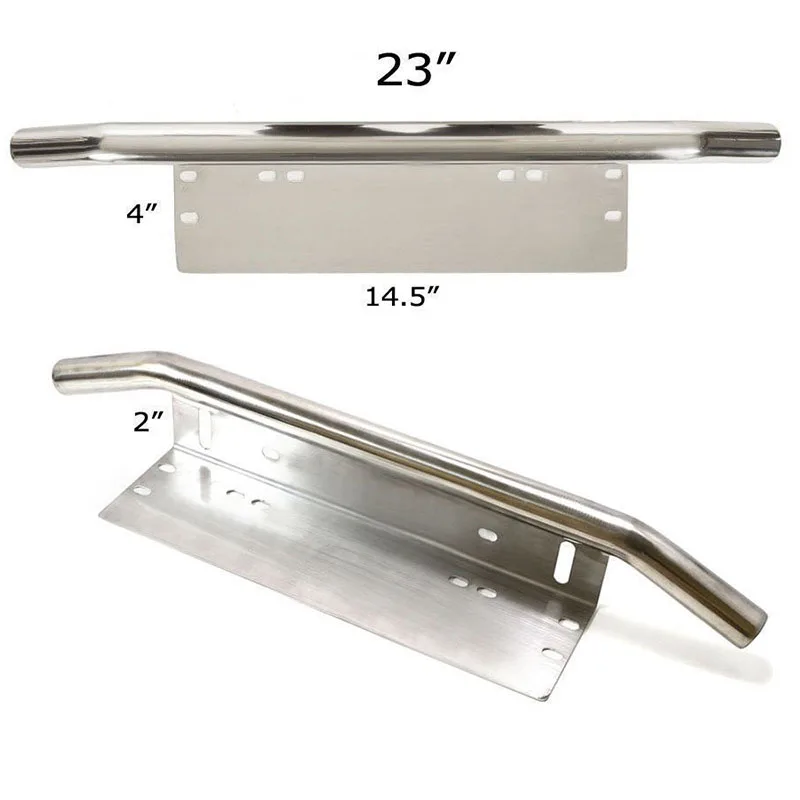 

23'' Silver Bull Aluminum Bull Bar Front Bumper License Plate Tail Light Mount Bracket Holder Work Lamp Holder for SUV Cars