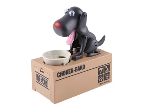 Бесплатная Доставка 1 Шт Choken Бако Роботизированная Собака Банк Собак Doggy Монет