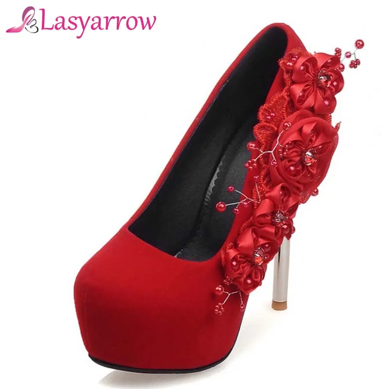

Lasyarrow Brand Shoes Woman Round Toe Pumps High Heels Stilettos Shoes Platform Pumps Party Wedding Shoes Zapatos Mujer Q070