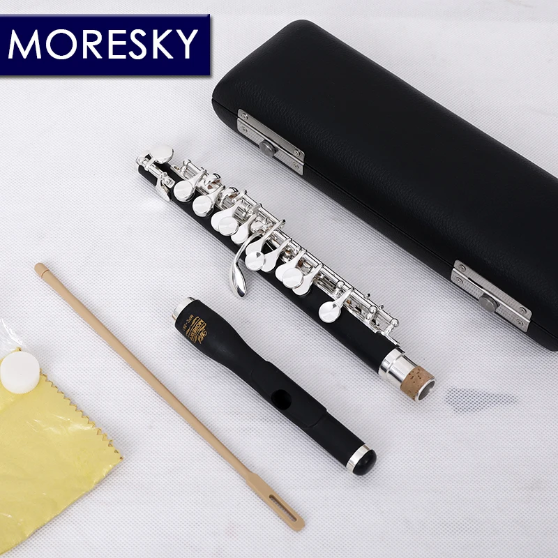 MORESKY Piccolo C Ключ Мельхиор половина размера флейта посеребренный Материал корпуса бакелит MPC-861