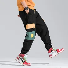 Высококачественные хлопковые шаровары для мужчин, скейтборд, хип-хоп, дизайн, несколько карманов, мужские камуфляжные штаны, модные Канье