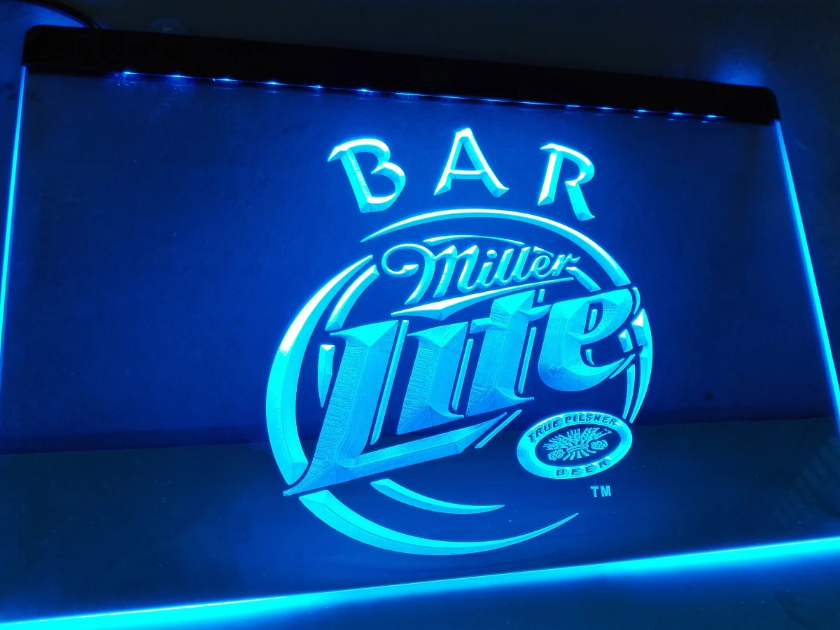 LA406 Miller Lite Bar Beer LED Neon Light Sign home decor craftsin