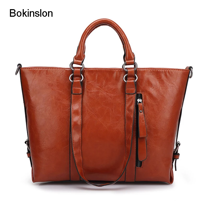 

Bokinslon Woman Crossbody Bags Solid Color PU Leather Handbags Women Bags Elegant Temperament Female Handbags