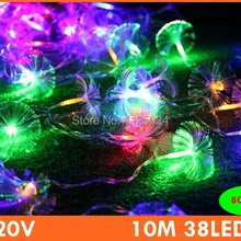 10 м 38LED волокно светодиодной строки оптического волокна светодиодное освещение поддержка 220 В украшения огни