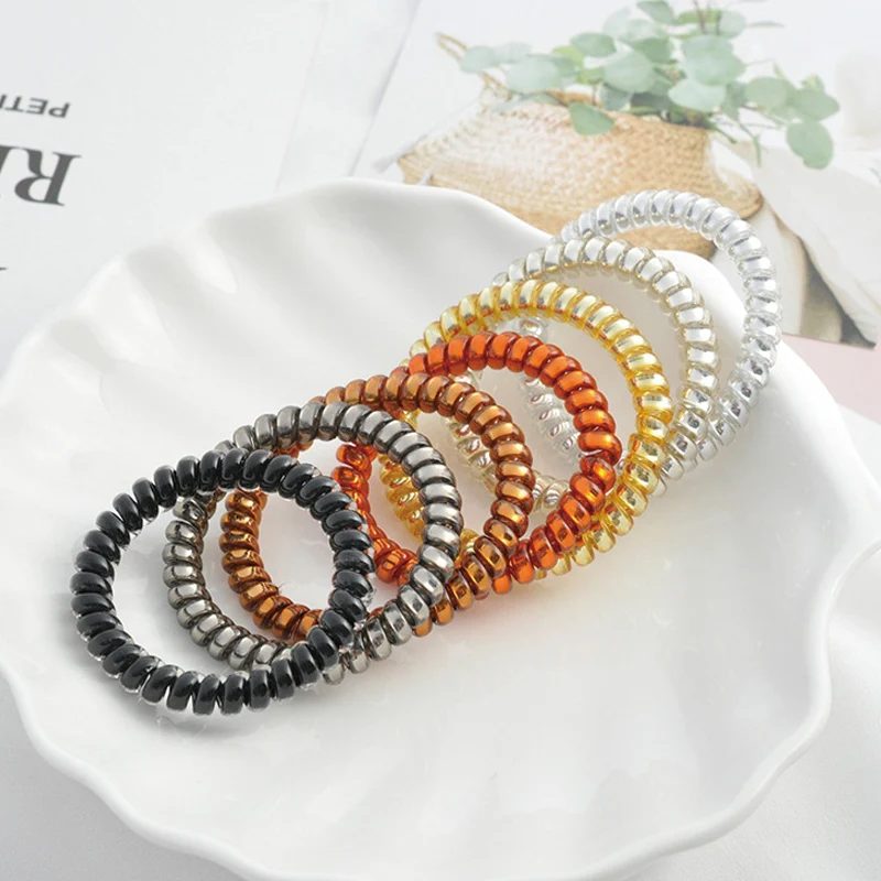 

Korean Candy High Elasticity Fine Telephone Line Hair Loop Hair Ornament Hair Cord Headband Hair Cord Rubber Band