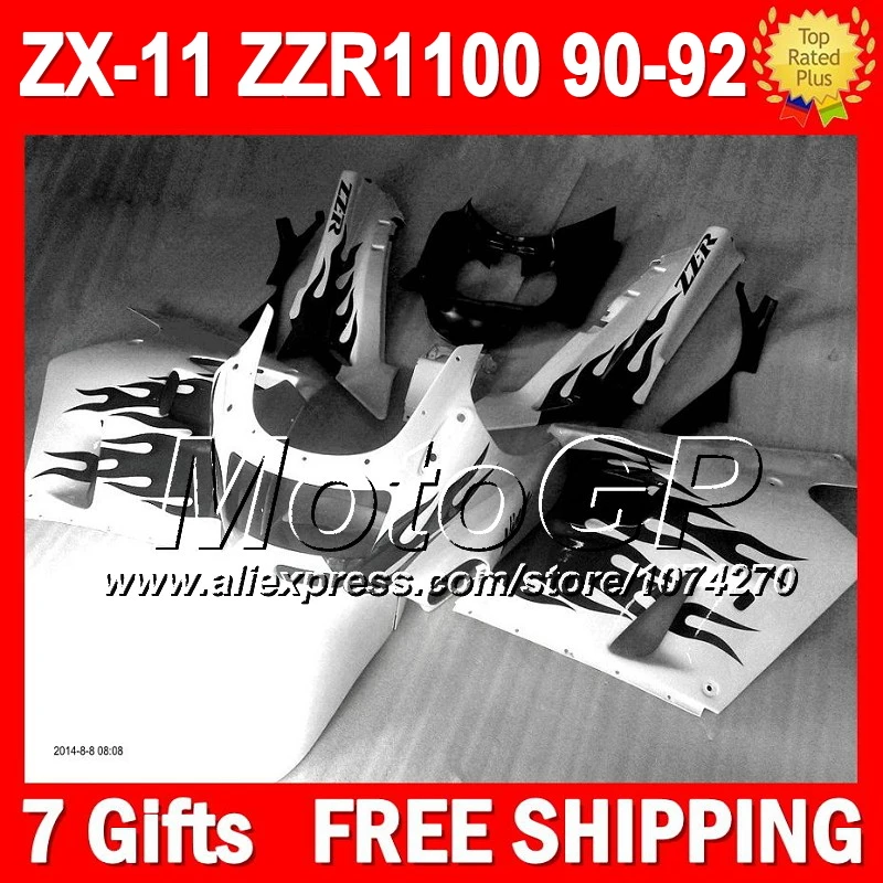 7 подарки для KAWASAKI черный пламя ниндзя ZX11 36 #144 ZZR 1100 ZX 11 черно-белый 90 91 92 ZZR1100 ZX11R 1990